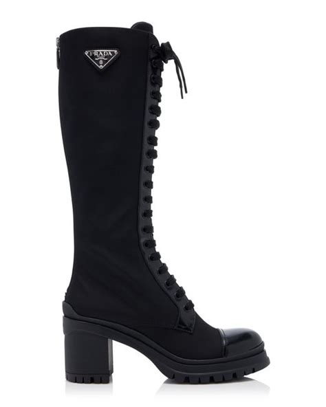 prada tronchetti booties|Tronchetti Nylon, Leather Knee Boots By Prada .